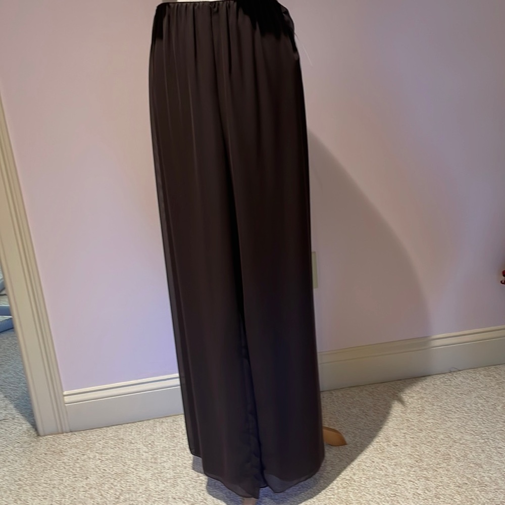 Brown pant with sheer overlay